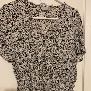 Printed cinched blouse